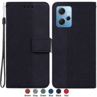 Case for Xiaomi Redmi Note 12 4G Case Note12 5G Leather Cover for Redmi Note 12s Capa Soft Geometric Wallet Leather Phone Cases