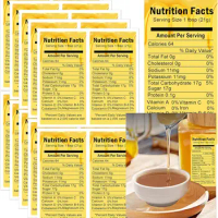 1.75*3.5Inch Honey Nutrition Facts Calories Mason Jar Labels Health Benefits Stickers for Homemade Canning Containers 60pcs