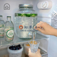 玻璃帶龍頭冷水壺水果放冰箱大容量冷水桶不銹鋼水龍頭扎壺涼水壺【淘夢屋】