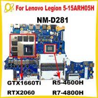 NM-D281 for Lenovo Legion 5-15ARH05H Laptop Motherboard with R5-4600H R7-4800H CPU GTX1660Ti/RTX2060 6GB GPU DDR4 Fully tested