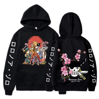 Hoodie Pasangan Bulu Pullover Bercetak, Hoodie Anime, One Piece Siri