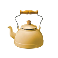 【日本月兔印】限定新色 日製原木柄琺瑯茶壺-2.2L-IH爐可用(琺瑯燒水壺/燒水壺/煮茶壺)