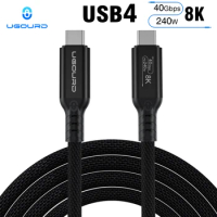 UGOURD USB 4 thunderbolt 4 type c Cable 40Gbps 240W Fast Charging For Laptops eGPU Phone 8K 60HZ UHD Video Cable