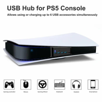 USB Hub For Sony PS5 PS4 Pro Console 5-Ports Extend USB Hub Adapter High Speed Splitter