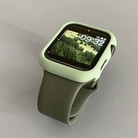 全城熱賣 - 拼色磨砂硬殼純色矽膠錶帶適用iwatch保護殼s8蘋果手錶applewatch軍綠色+淺綠硬殼49mm（Ultra/Ultra2/3）長版！