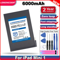 LOSONCOER 6000mAh Good Quality Battery For ipad mini 1 for iPadmini1 A1445 A1432 A1454 A1455