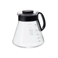 【HARIO】V60日本耐熱玻璃沖泡壺&咖啡壺-800ml-黑色(XVD-80B)