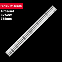 4pcs 755mm TV Backlight Strips For MCTV 43inch RH43-D3852X-01A-DL/PB100754173BL042-004H KA43D LED40HD310 ZF-32E/42H5 MS-4208D