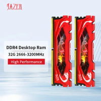 JAZER Memory DDR4 32GB 2666MHz 3200MHz 64GB(32GBX2) Kit Desktop Computer Gaming Memoria Ram