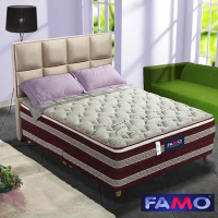 【法摩FAMO】三線加高[護背]硬式床墊(天絲+針織+蠶絲+乳膠麵包床)-6尺雙人加大