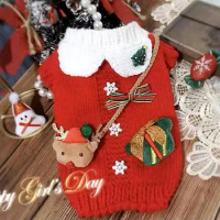 Pet New Year Celebration Sweater Winter Teddy Bear Pomeranian Small Dog Cat Dog New Year Clothes Autumn and Winter Clothing