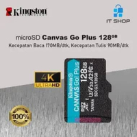 Kingston Canvas Go Plus 4K microSD Card - 128GB Hitam