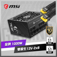 MSI微星 MPG A1000GS PCIE5 電源供應器