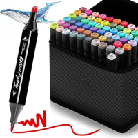 40 Colors/Bag Art Marker Alcohol Felt Pen Dual Tips Manga