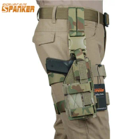 Tactical Drop Leg Platform with Pistol Holster Military Airsoft Molle Mini Leg Panel Quick Release Buckle Hunting Pistol Holster