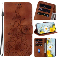 Lily Floral Flip Case For Nokia G42 XR21 X10 X20 G10 G20 XR20 C10 C20 G300 Cases Magnetic Lavender Plain Coque Phone Cover