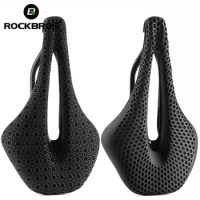 ROCKBROS 3D Carbon Fiber Bicycle Saddle Breathable Shockproof MTB Mountain Road Bike Seat Mat Saddle Ultralight Cycling Parts