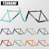 TSUNAMI SNM100 High Quality Single Speed Bicycle Frameset Fixed Gear 700c Aluminum Frame and Fork 49cm 52cm 55cm 58cm MTB Frame