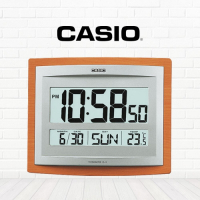 CASIO卡西歐 木紋方形電子掛鐘(ID-15S-5D)