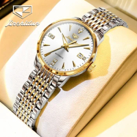JSDUN 8943 Fashion Mechanical Watch Gift Stainless Steel Watchband Round-dial Calendar