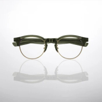 Luxury Fashion Vintage Eyeglasses M-92 Acetate-Titanium Myopia Optical Frame Retro Round Half-Rimless Women Man A+ High Quality