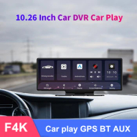 4k Dash Cam Rearview Camera Video Recorder Carplay Android Auto DVR WiFi Bluetooth GPS Player Dashboard Dual Len Parking Monitor