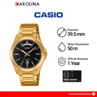 Jam Tangan Pria Casio General MTP-1370G-1A Black Dial Gold Stainless Steel Band