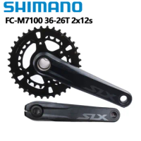 Shimano DEORE XT SLX M8100 M7100 Crankset 36-26T Double Chainring 2x12 Speed 170mm 175mm Crank For MTB Bike Bicycle
