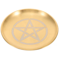 Supplies Gold and Silver Storage Display Plate (pentagram Gold) Jewelry Tray Offering Stainless Steel Altar Tray