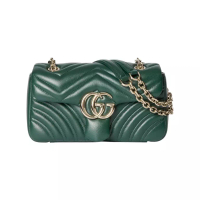 Gucci GG Marmont Small Shoulder Bag Green Ghw