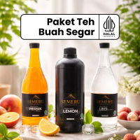 Paket Teh Buah Segar 1000 ml | Sirup Peach, Lemon, Lychee | Semeru Ingredients