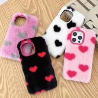 Cases for Samsung Galaxy Xcover 5 6 Pro M12 M13 M23 M33 A8 A6 Plus A5 A9 2018 A7 Fluffy Bunny Plush Fur Phone Case Cover Shell