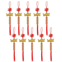 10Pcs Red Chinese Dragon Charms Easy to Install Multipurpose Chinese Knot Decoration Metal Lucky Dragon Charms Home Decor