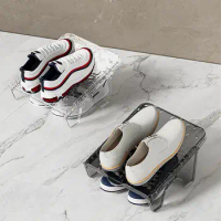 Transparent Shoe Stacker For Closet Multipurpose Shoe Slot Organizer Stain-Resistant Sneaker Space Saver Rack Holder For Flat