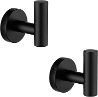 Nolimas Towel Coat Hook Matte Black SUS304 Stainless Steel Bathroom Clothes Cabinet Closet Sponges R