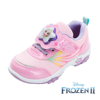 【Disney 迪士尼】正版童款 冰雪奇緣 電燈運動鞋/絆帶設計 方便 穿脫 台灣製 粉紅(FOKX37823)