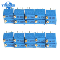 10PCS 3296W Trimmer Potentiometer 100R 500R 1K 2K 5K 10K 20K  50K 100K 200K 500K 1M 3296 Potentiomet