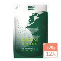 澎澎MAN茶樹精華沐浴乳補充包 700gX12入(箱購特惠)