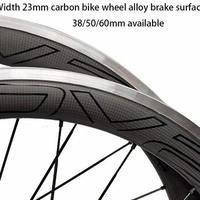 700C Carbon Clincher Road Bike Wheels 38/50/60mm Alloy Brake Surface Ceramic Hub Width 23mm Clincher Carbon Road Bike Wheelset