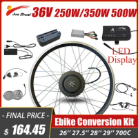 LED Electric Bike Kit 36V 250W 350W 500W Ebike Electric Bicycle Kit 20 24 26 27.5 inch 700C Front Rear Electric Wheel Hub Motor