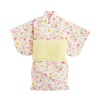 【Baby 童衣】任選 日式和風女童和服套裝 附腰帶 60250(粉黃玫瑰)