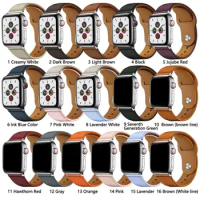 Genuine Leather Watchband with Classic Pin Buckle for Apple Watch 9/iWatch 8 apple watch series 9 straps 38/40/41MM