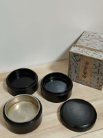 日本回流vintage實木大漆三段重香盒 印泥盒香道具  底
