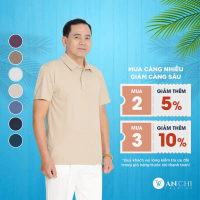 Giao hàng nhanh  Áo polo cotton cao cấp mềm mát ANCHI mẫu mới 2025 dành cho nam trung niên - APL2502