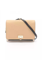 Salvatore Ferragamo Pre-Loved Salvatore Ferragamo Gancini chain shoulder bag leather beige black ivo