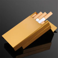 Metal Cigarette Case Box Hold 20 Cigarettes Ultra Thin Creative Slide Cover Cigarette Storage Box Aluminum Alloy Tobacco Holder