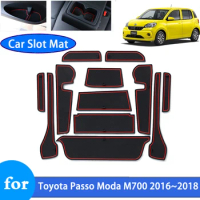 Non-Slip Rubber Cushion Door Groove Mats for Toyota Passo Moda M700 2016 2017 2018 Anti-slip Gate Slot Car Stickers Accessories
