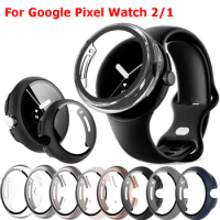 Tempered Glass+Cover For Google Pixel Watch 2/1 PC Protective Case Full All-Around Bumper Screen Protector For Google PixelWatch