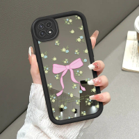 Cocok Untuk Samsung Galaxy A22 5G Case Lucu Kuningan Pink Bunga Casing HP Silikon Pelindung Aestheti