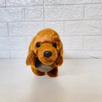 33cm Simulation Dachshund Plush Toy Cute Standing Yellow Dachshund Dog Doll Puppy Doll Lifelike Animals Doll Kawaii Toy Gifts